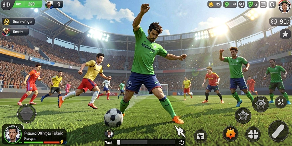 Menampilkan aksi seru dalam permainan olahraga 8ID.