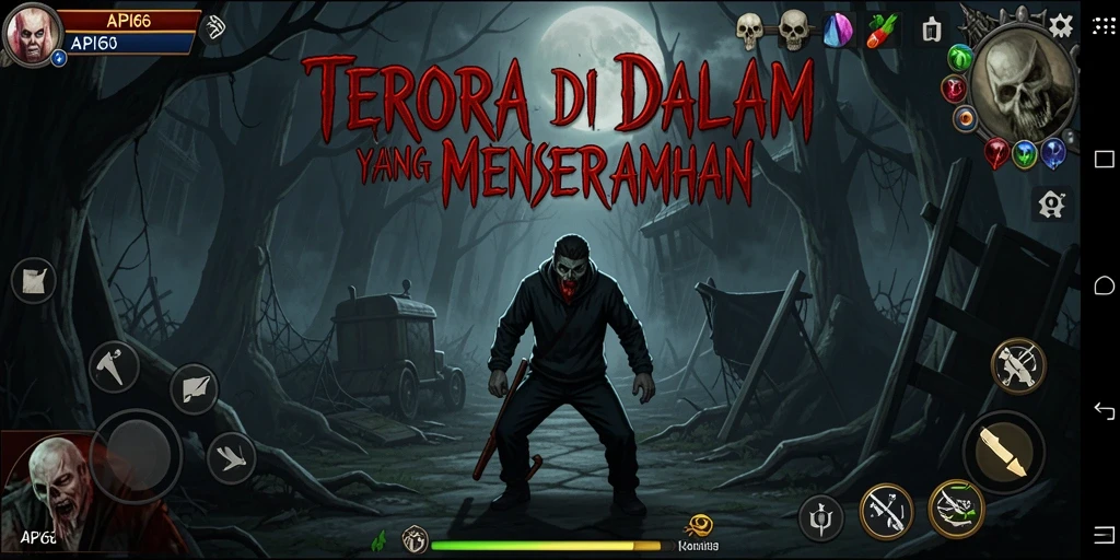 Screenshot menampilkan suasana mencekam dalam gameplay API66.
