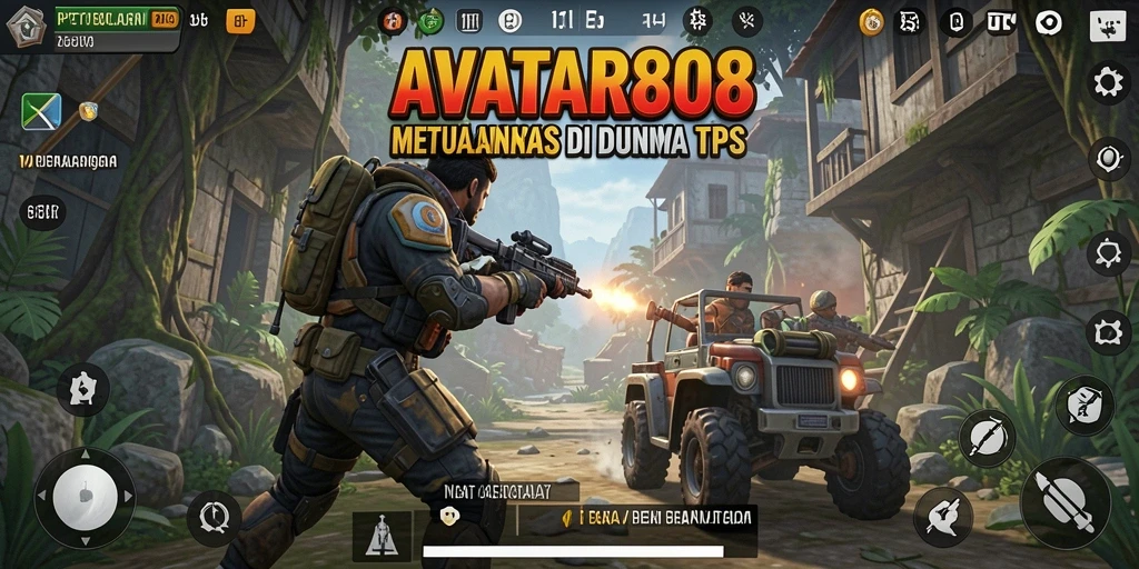 Screenshot utama AVATAR808 menampilkan aksi menegangkan di medan tempur TPS.