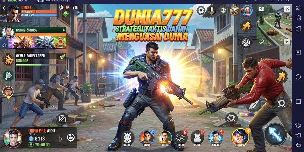 Tampilan gameplay strategis yang mendebarkan di DUNIA777.