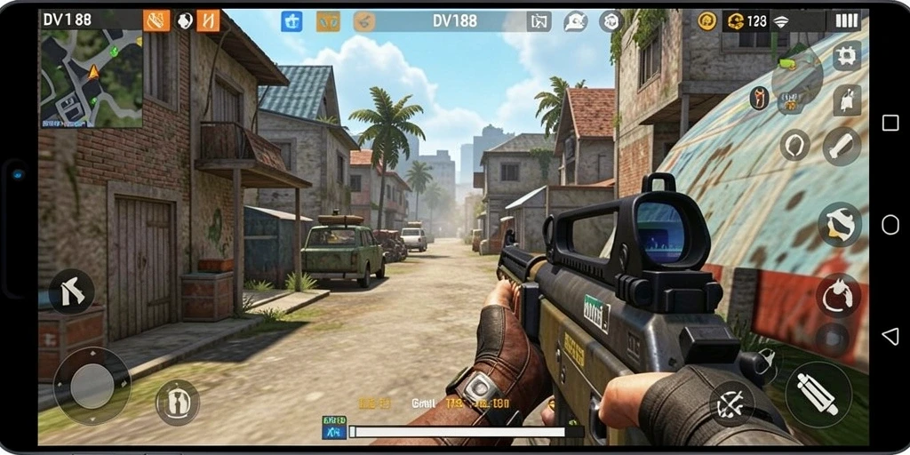 Screenshot gameplay DV188 menampilkan aksi seru dalam pertarungan TPS.
