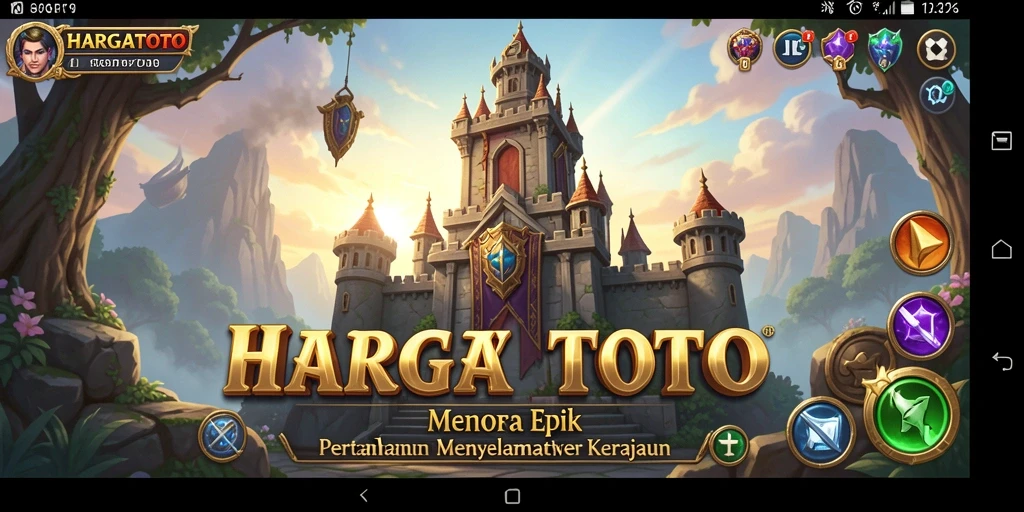 Screenshot menunjukkan gameplay mendebarkan dari HARGATOTO dengan menara yang menghadap musuh.
