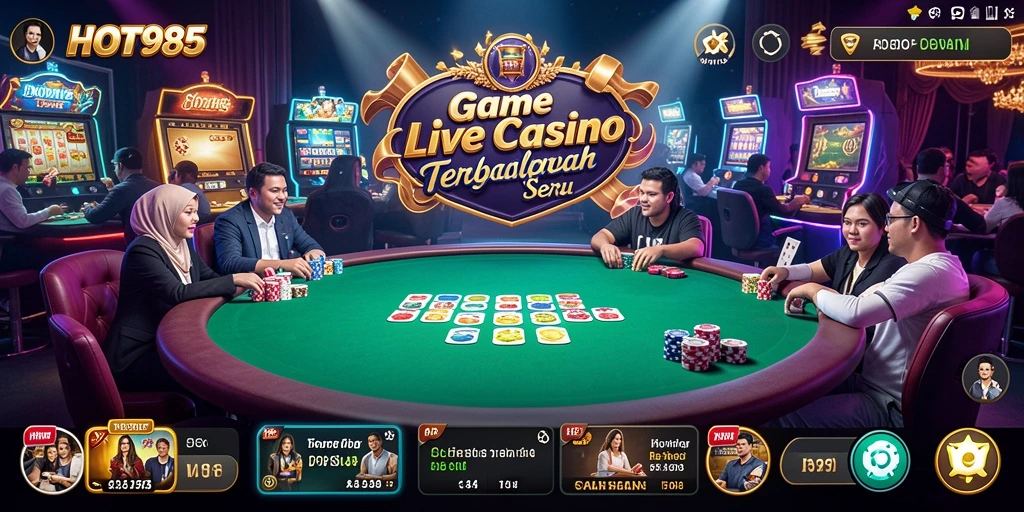 Screenshot HOT985 menampilkan gameplay Live Casino yang menarik dan interaktif.
