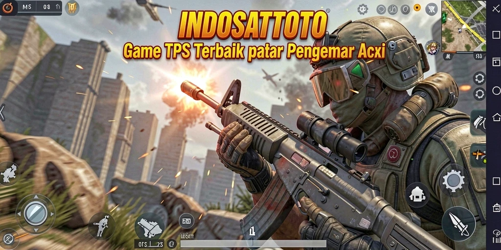 Screenshot gameplay INDOSATTOTO menampilkan aksi seru dalam misi TPS.