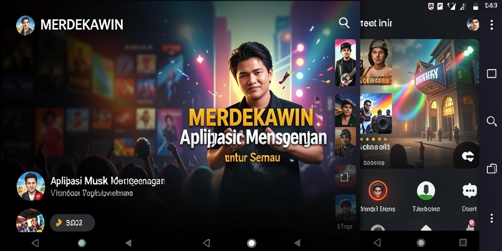 Tangkapan layar utama dari gameplay MERDEKAWIN yang menunjukkan pengalaman musik seru.