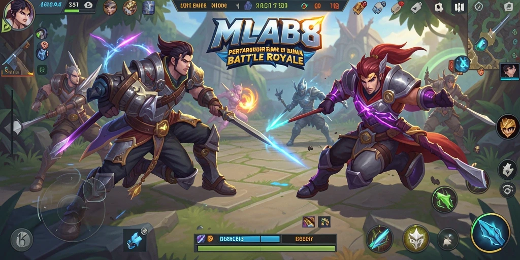 Tampilan aksi mendebarkan dalam permainan Battle Royale MLBB8.