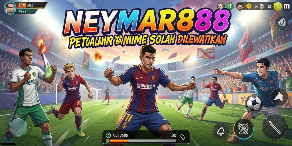 Tampilan gameplay NEYMAR88 yang penuh aksi dan karakter anime.