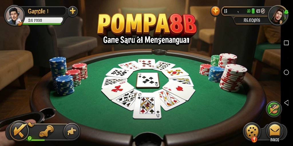 Tampilan menarik dari gameplay Gaple di POMPA88.