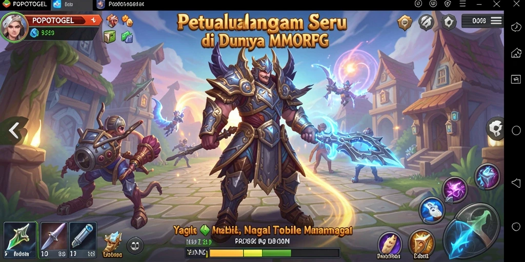 Screenshot gameplay utama POPOTOGEL menampilkan petualangan seru dalam dunia MMORPG.