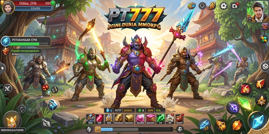 Screenshot PT777 menampilkan pertarungan seru antara para pemain di dunia MMORPG.