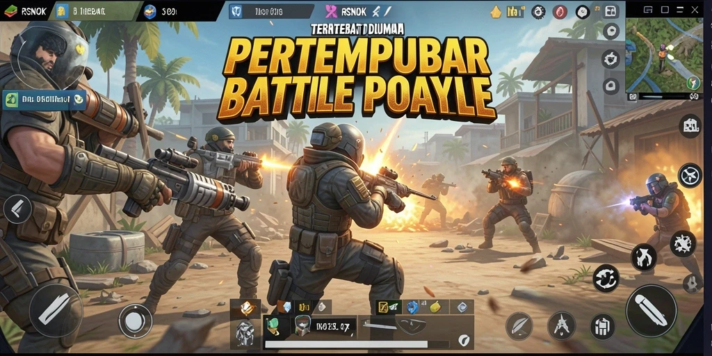 Tampilan gameplay RSNOK dalam pertarungan Battle Royale yang intens.
