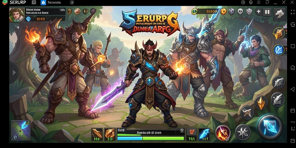 Tampilan gameplay SERURP yang menakjubkan dengan aksi ARPG seru.