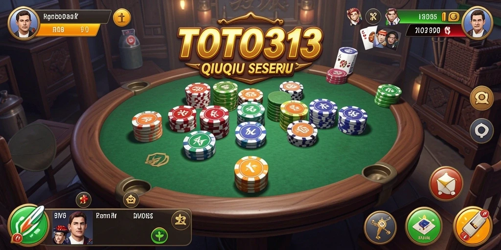 Screenshot menampilkan aksi seru dalam permainan QiuQiu TOTO313.